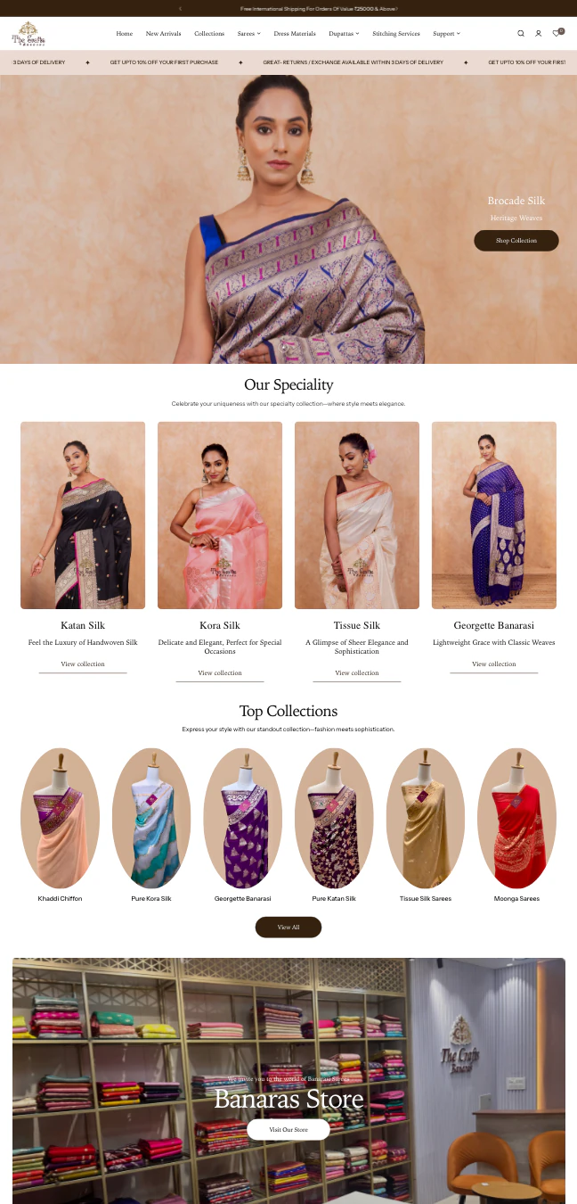 Screenshot of the The Crafts Banaras website